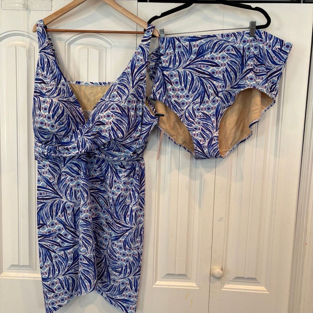 Swimsuits For All Blue Two Piece Swimsuit Size 34